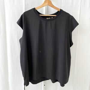 ZELLA  Size 3X Plus Pursuit Cap Sleeve Top Crew Neck Workout Pullover Black